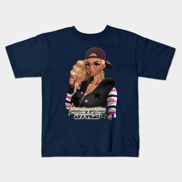 Shawty Got the Style Kids T-Shirt by Ronnsatt.04